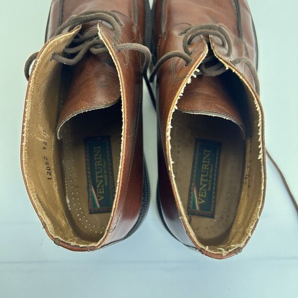 VENTURINI Chukka Boots Mens Sz 12 D Brown Leather Apron Split Toe Vintage Italy main image 6